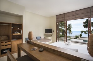 别墅, 私人游泳池, 海景 | 客房内保险箱、办公桌、免费 WiFi、床单