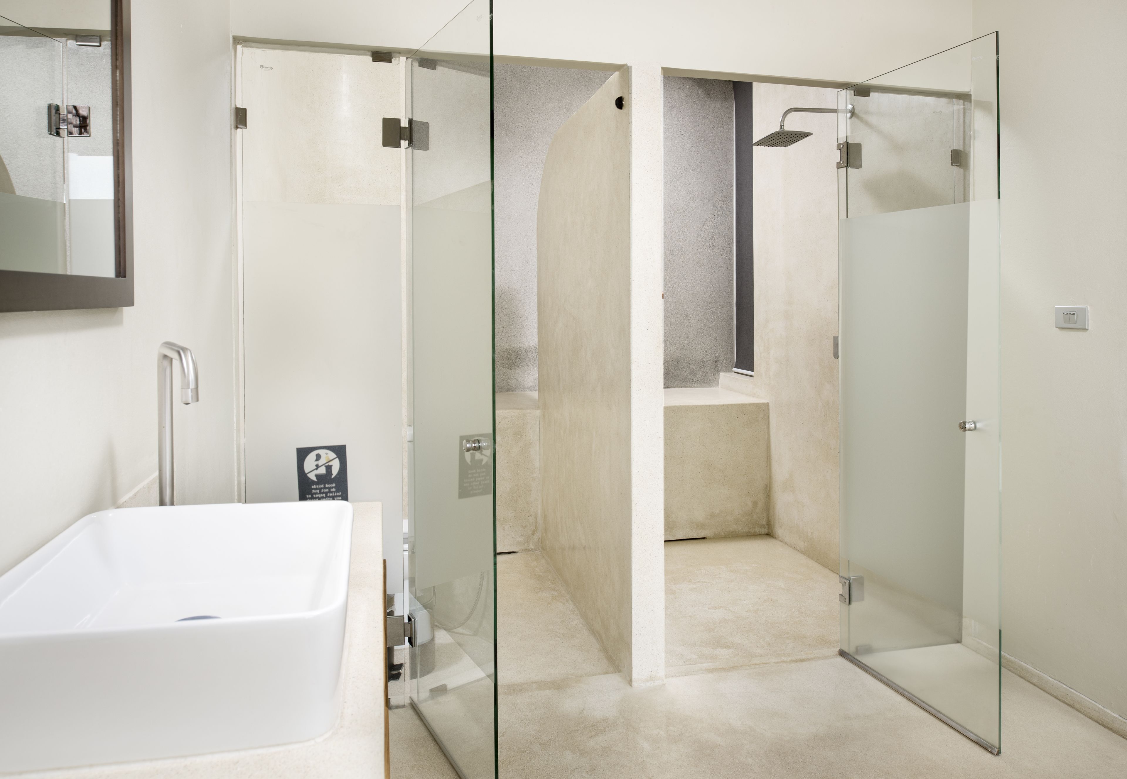 shower, free toiletries, hair dryer, bathrobes