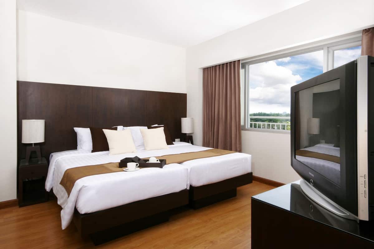 two bedroom suite | premium bedding, minibar, desk, blackout curtains