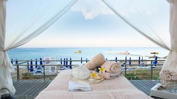 Sauna, steam room, massage/treatment rooms, manicures and pedicures
