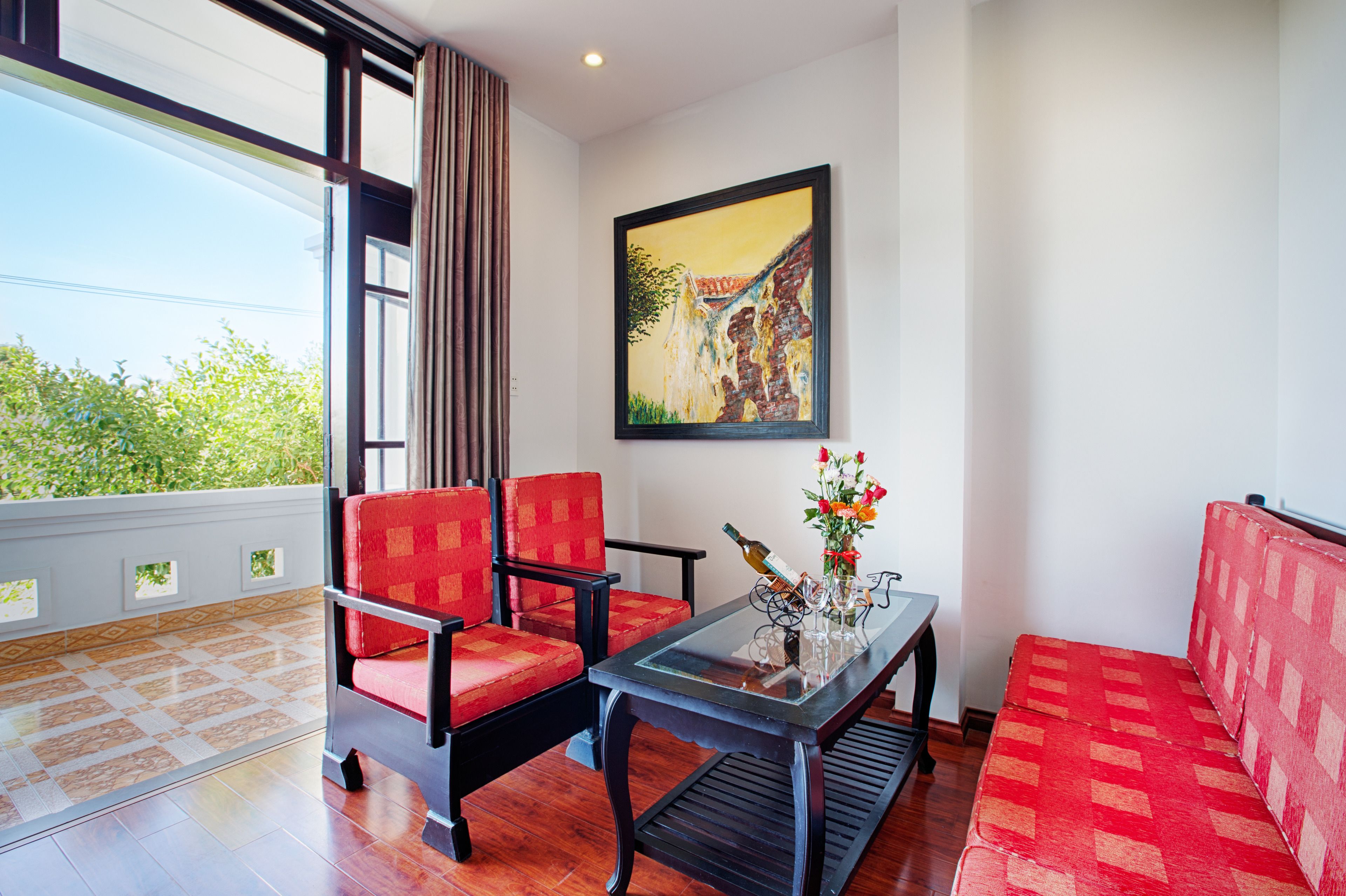 junior suite, garden view | 1 bedroom, premium bedding, free minibar items, in-room safe