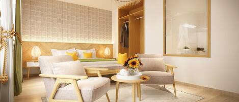 Quarto executivo, 1 quarto | Sala de estar | TV LCD