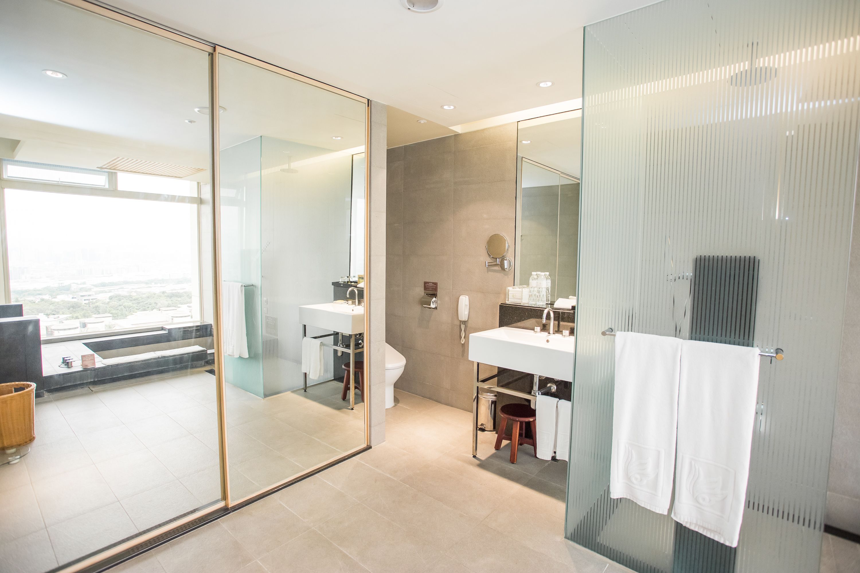 superior suite | bathroom | free toiletries, hair dryer, bathrobes, slippers