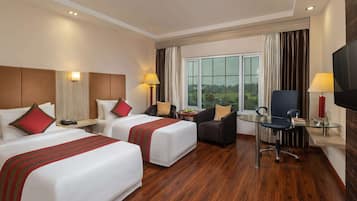 Deluxe Room, 2 Single Beds | Premium bedding, minibar, in-room safe, desk