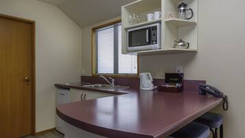 Departamento, 1 habitación | Cocineta privada | Refrigerador, microondas, cafetera y tetera y tetera eléctrica