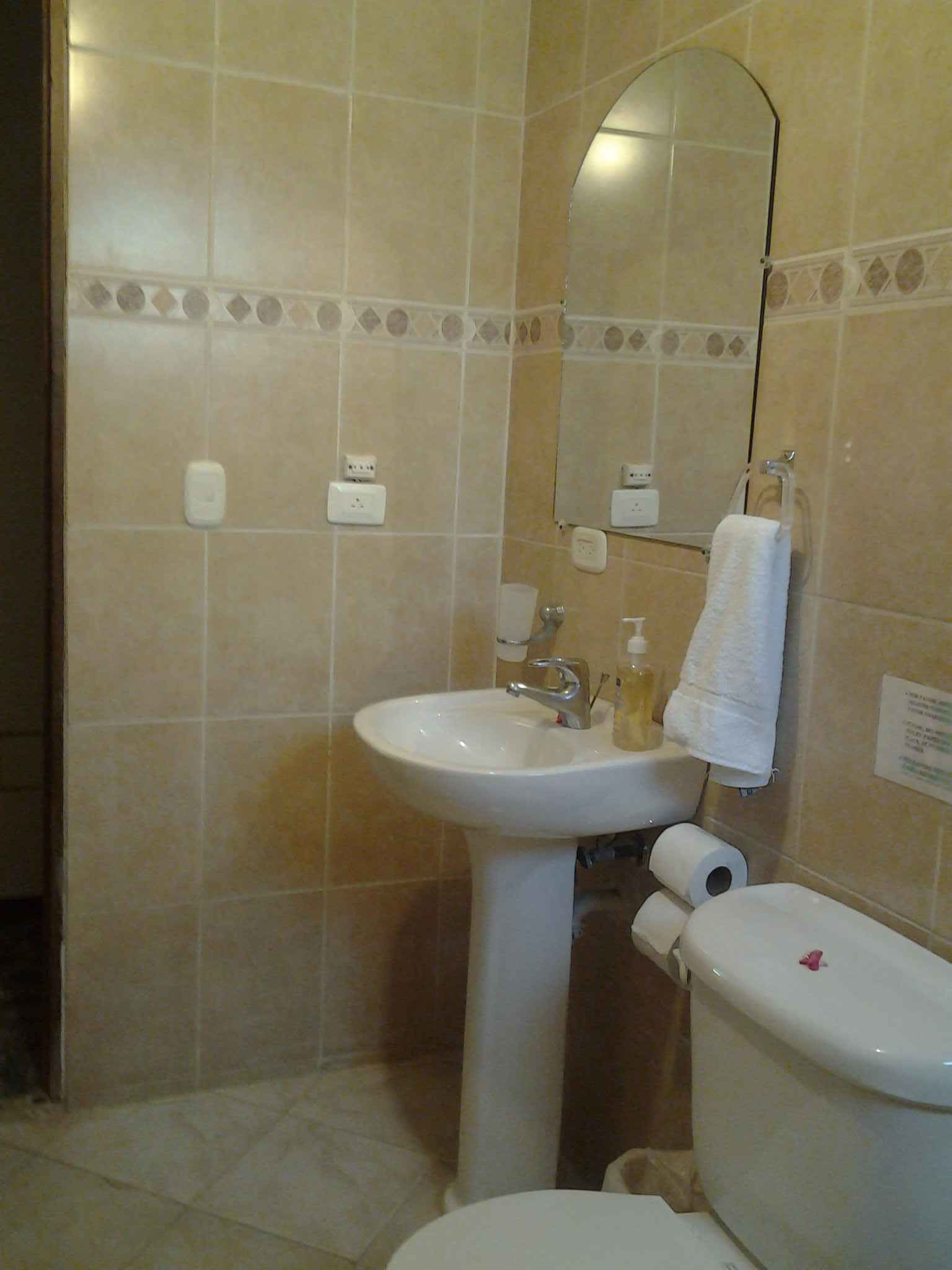 shower, rainfall showerhead, free toiletries, towels