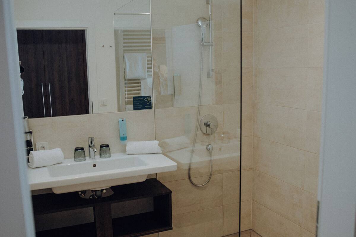 family room, balcony | bathroom | hair dryer, bathrobes, slippers, towels