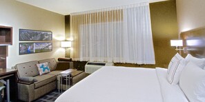 In-room safe, desk, laptop workspace, blackout curtains