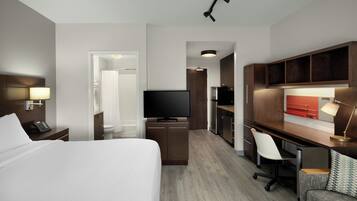 In-room safe, desk, laptop workspace, blackout drapes