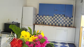 Familjelägenhet - 1 sovrum - terrass (Résidence Parada) | Eget kök | Kylskåp, mikrovågsugn, spishäll och vattenkokare