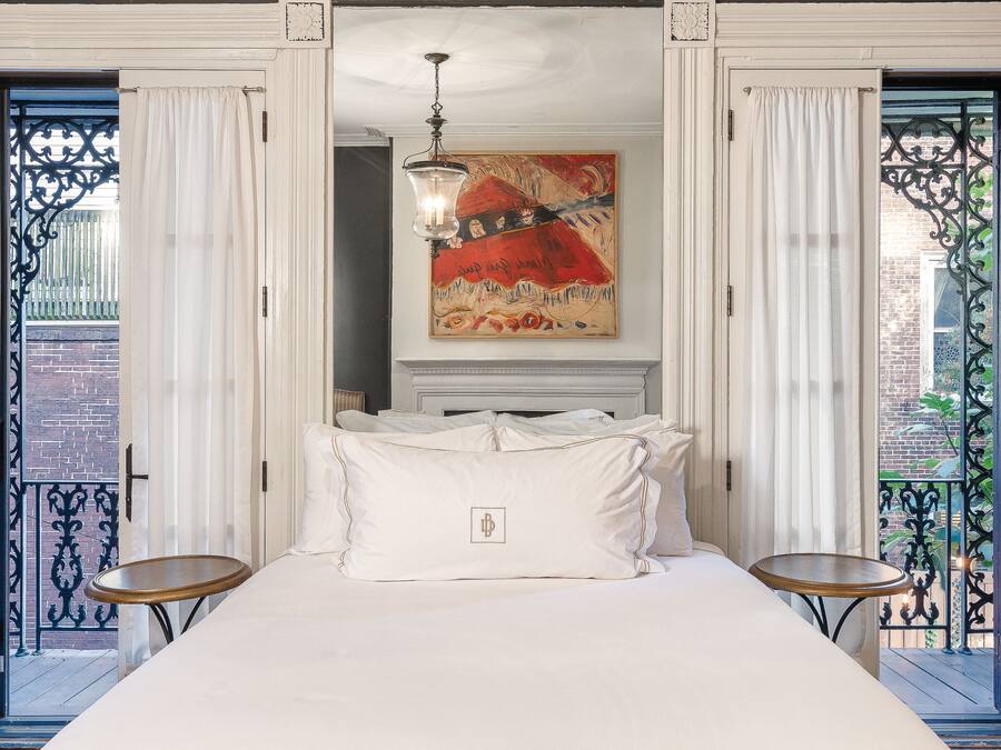 Premium bedding, down duvets, individually decorated