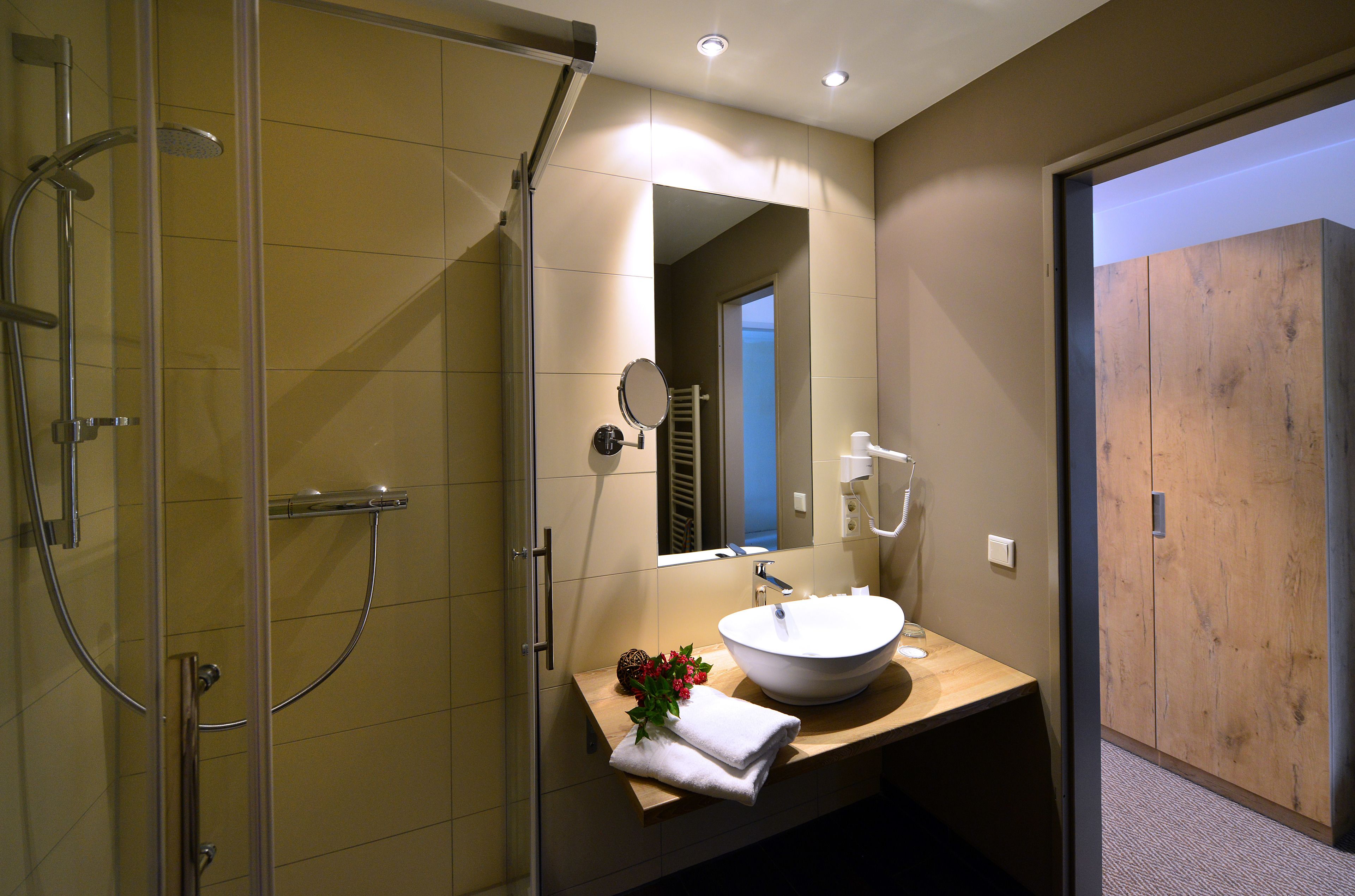 shower, free toiletries, hair dryer, bathrobes