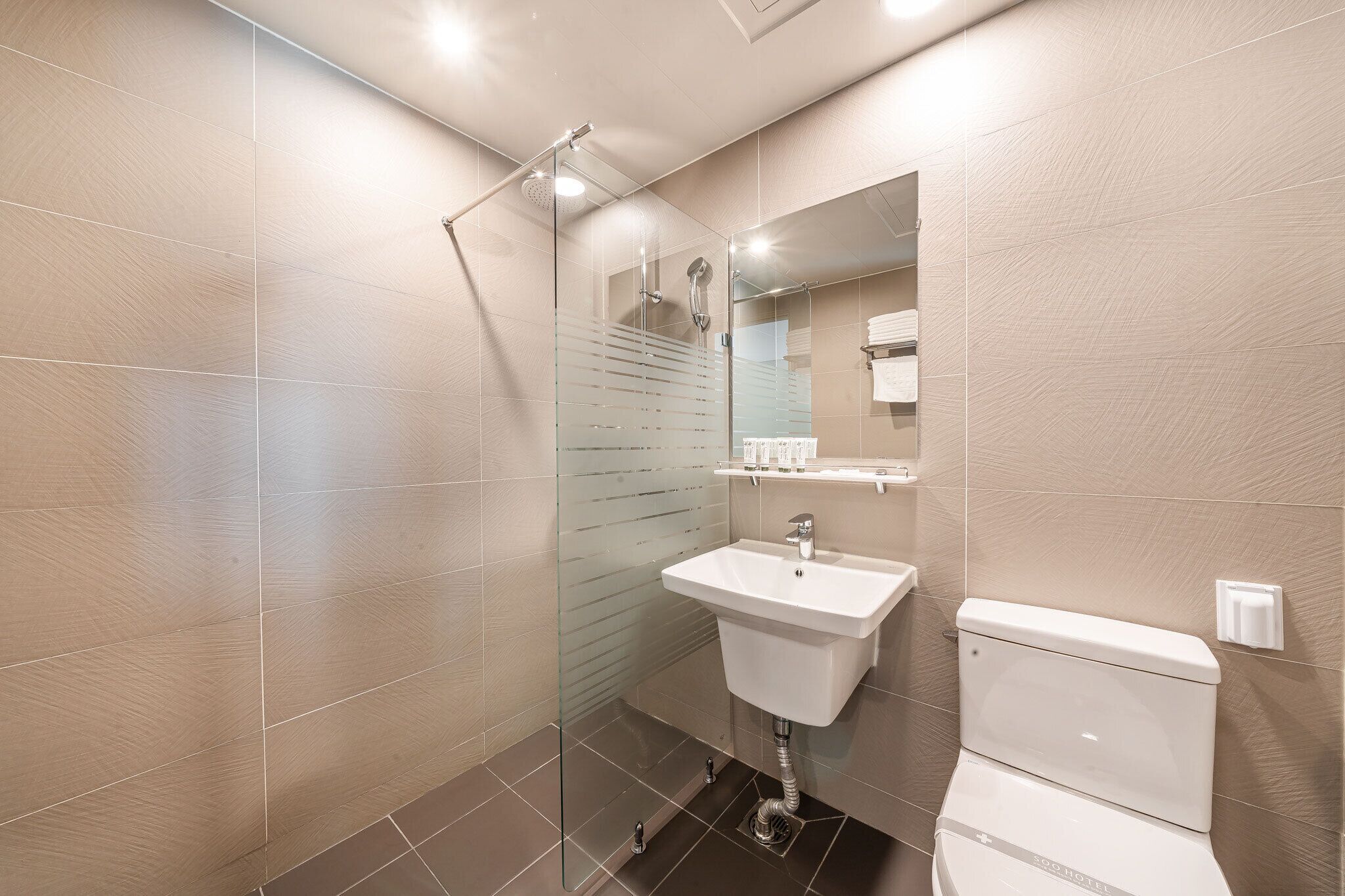 free toiletries, hair dryer, bathrobes, slippers