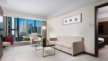 Svit - utsikt mot staden (1 double bed) | 1 sovrum och sängtillbehör av högsta kvalitet