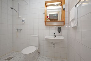 Ducha, secador de pelo, toallas
