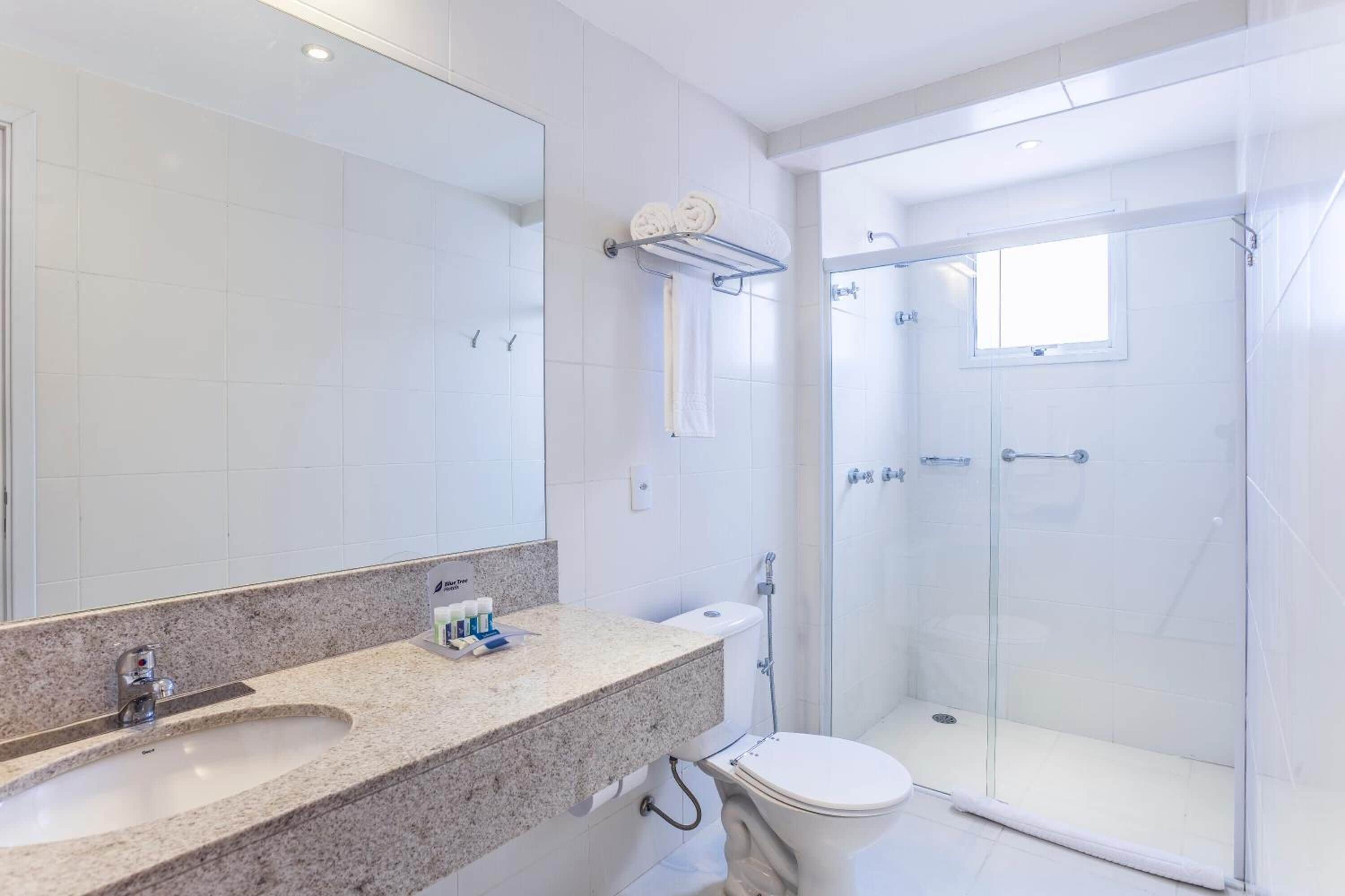 deluxe room (premier) | bathroom | shower, free toiletries, hair dryer, towels