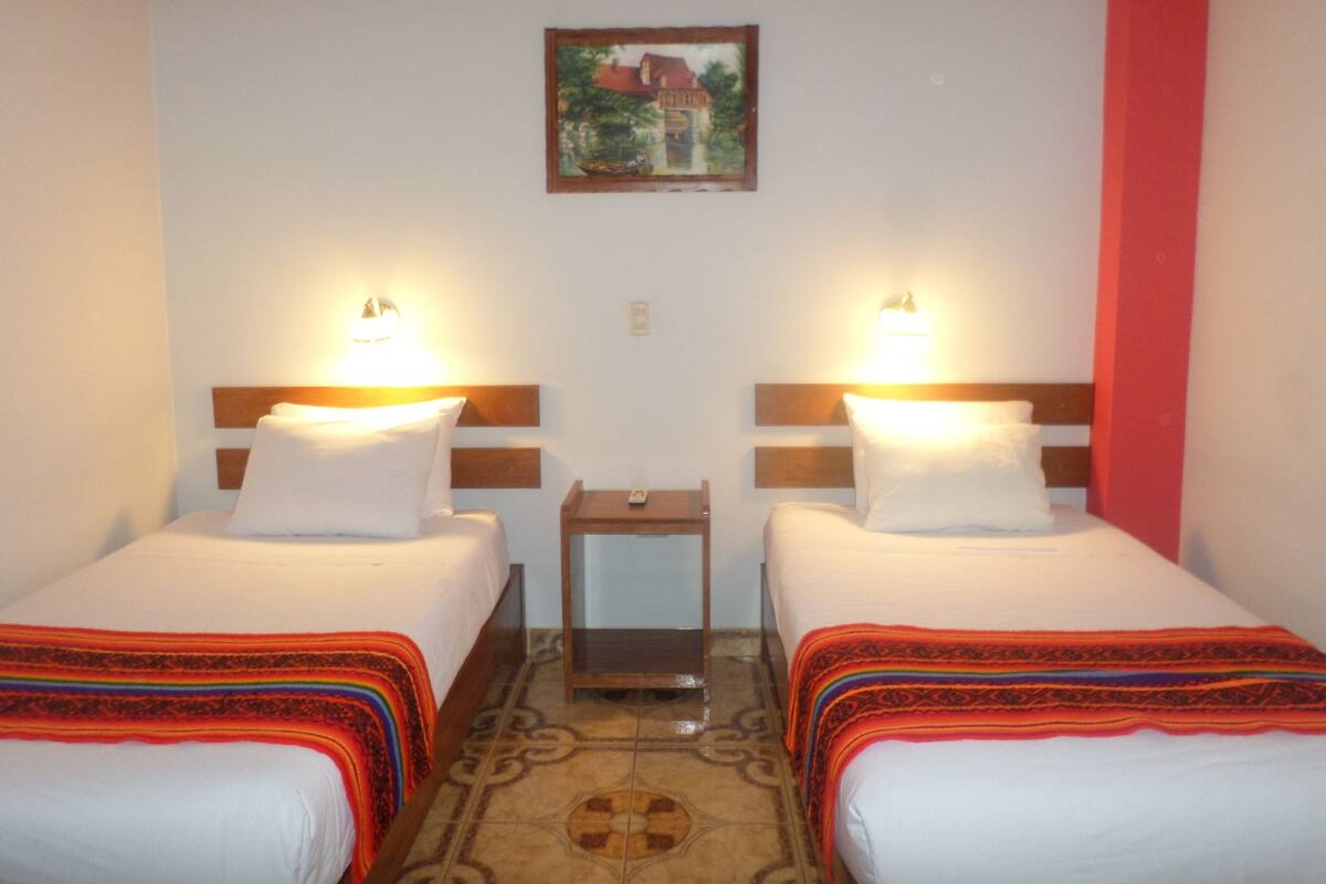 Twin kamer | Lakens van Egyptisch katoen, luxe beddengoed, donsdekens