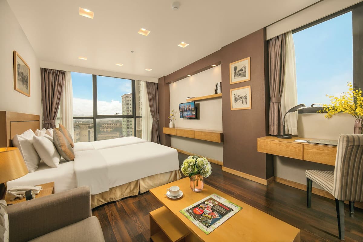 Executive-Zweibettzimmer, Badewanne, Stadtblick | Blick auf die Stadt
