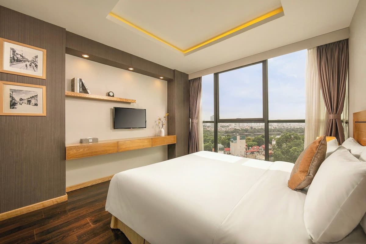 Executive-Doppelzimmer, Badewanne, Stadtblick | Blick auf die Stadt