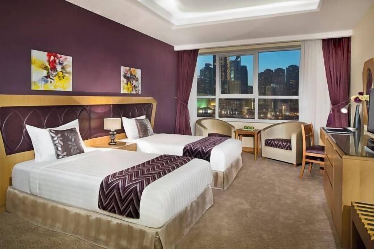 In-room safe, desk, laptop workspace, blackout curtains