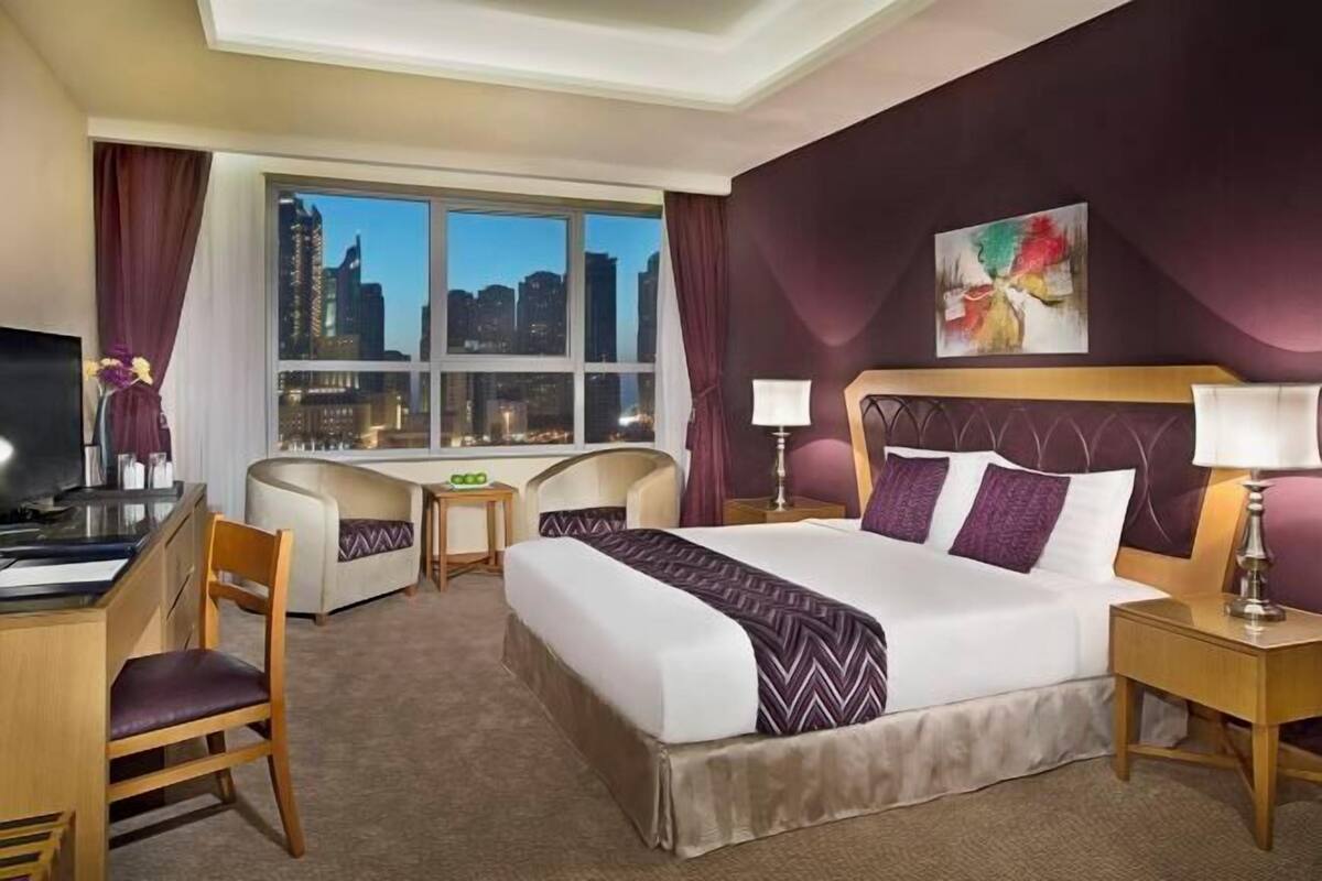 In-room safe, desk, laptop workspace, blackout curtains
