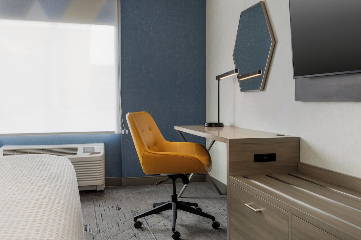 1 bedroom, desk, laptop workspace, iron/ironing board