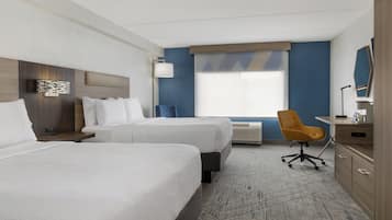 Desk, laptop workspace, iron/ironing board, free cribs/infant beds