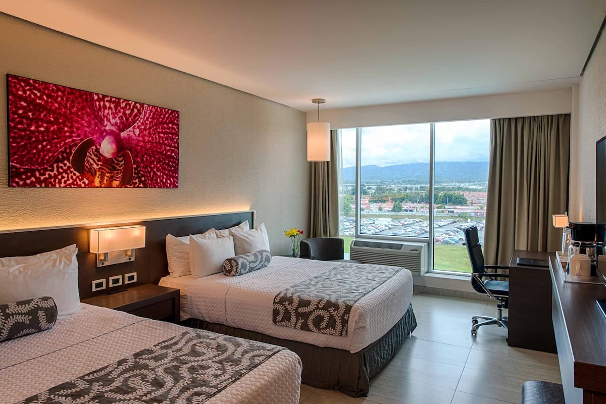 room, 2 queen beds, mobility accessible (transfer shower) | 1 bedroom, in-room safe, desk, blackout curtains