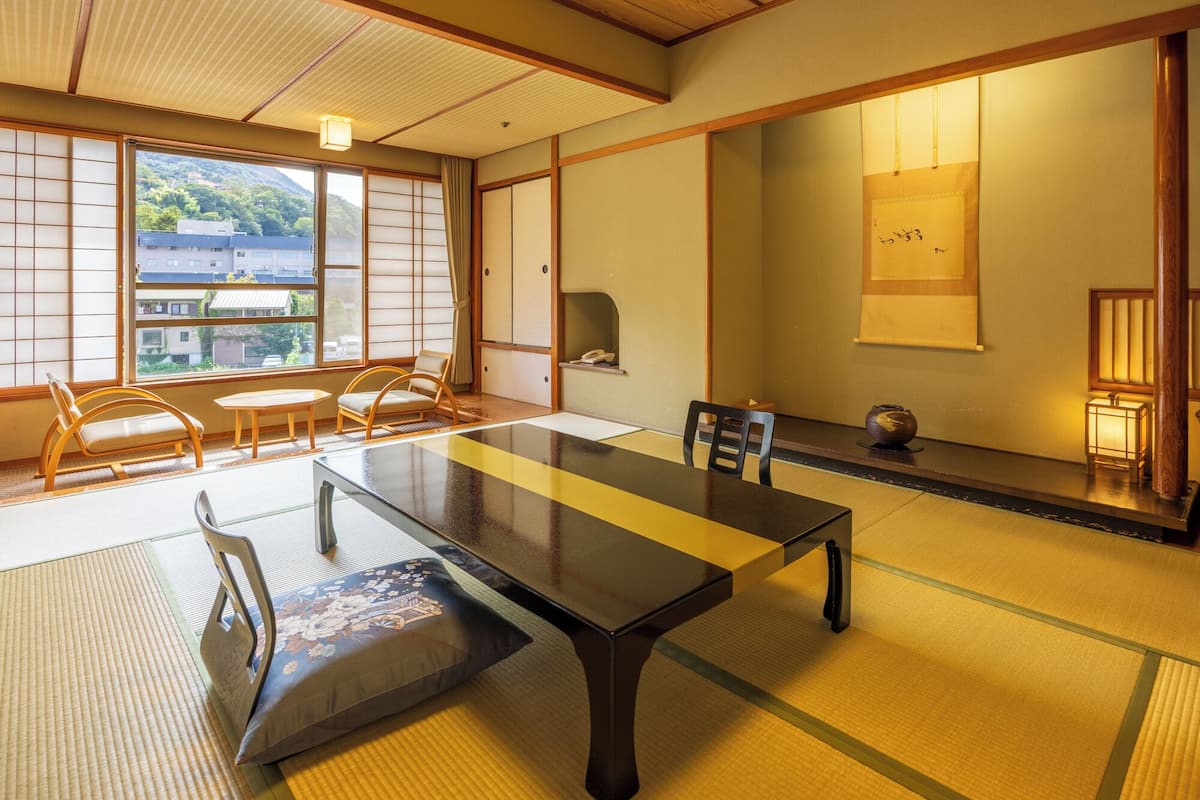 Japanese Style Room with 10 tatami mats, River View | 1 bedroom, down comforters, free minibar, in-room safe