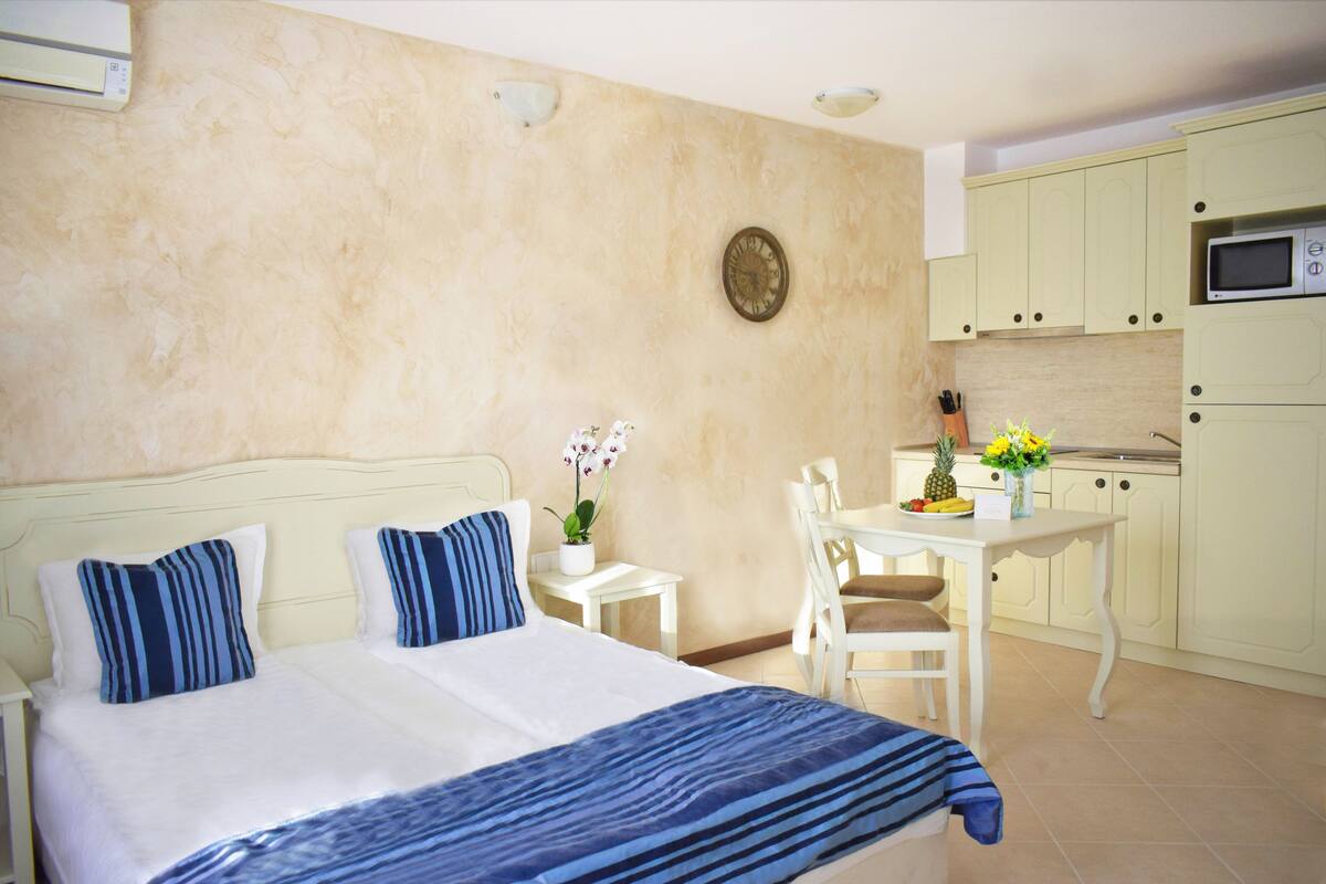Standard Studio, Terrace (Balcony) | Soundproofing, cribs (free), WiFi (free), bed sheets