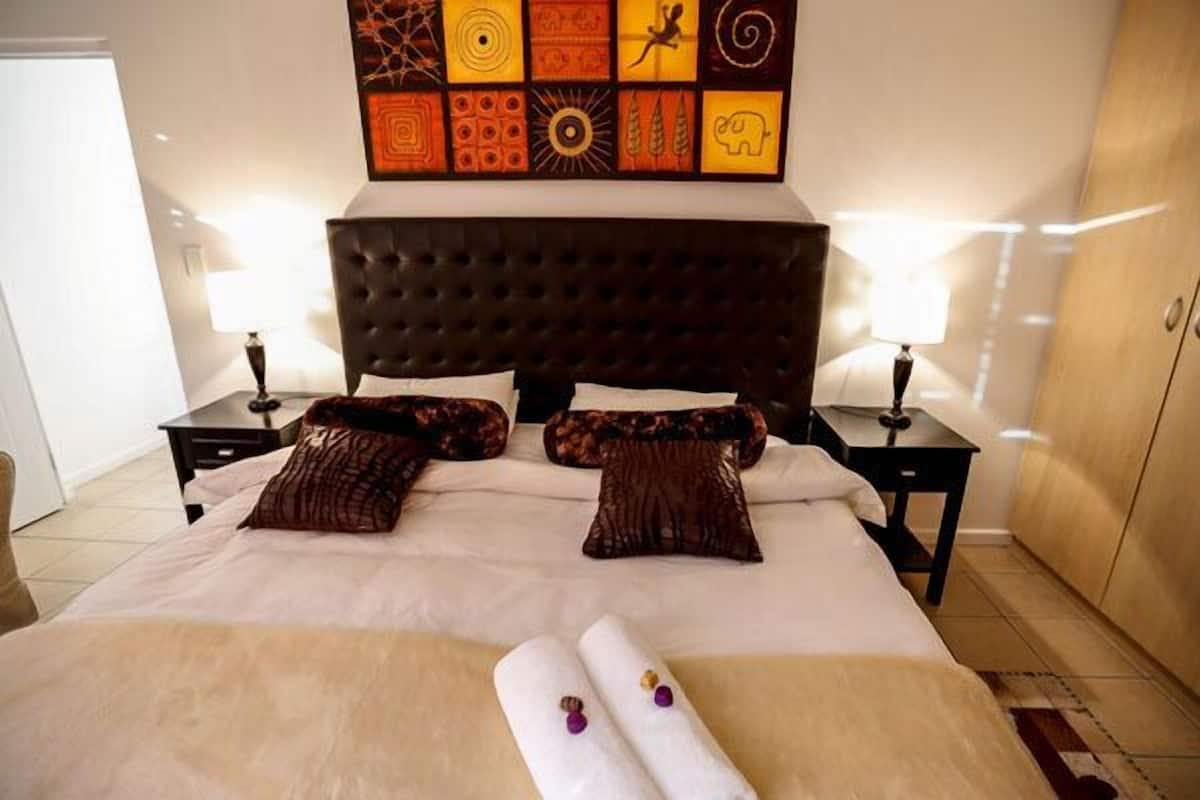 1 slaapkamer, luxe beddengoed, een kluis op de kamer