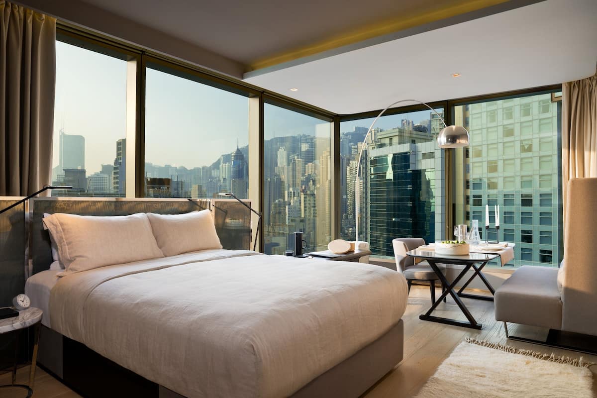 Frette Italian sheets, premium bedding, down duvets, in-room safe