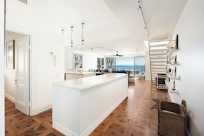 Luxury Penthouse, 3 Bedrooms, Ocean View | Private kitchen | Full-size fridge, microwave, oven, stovetop