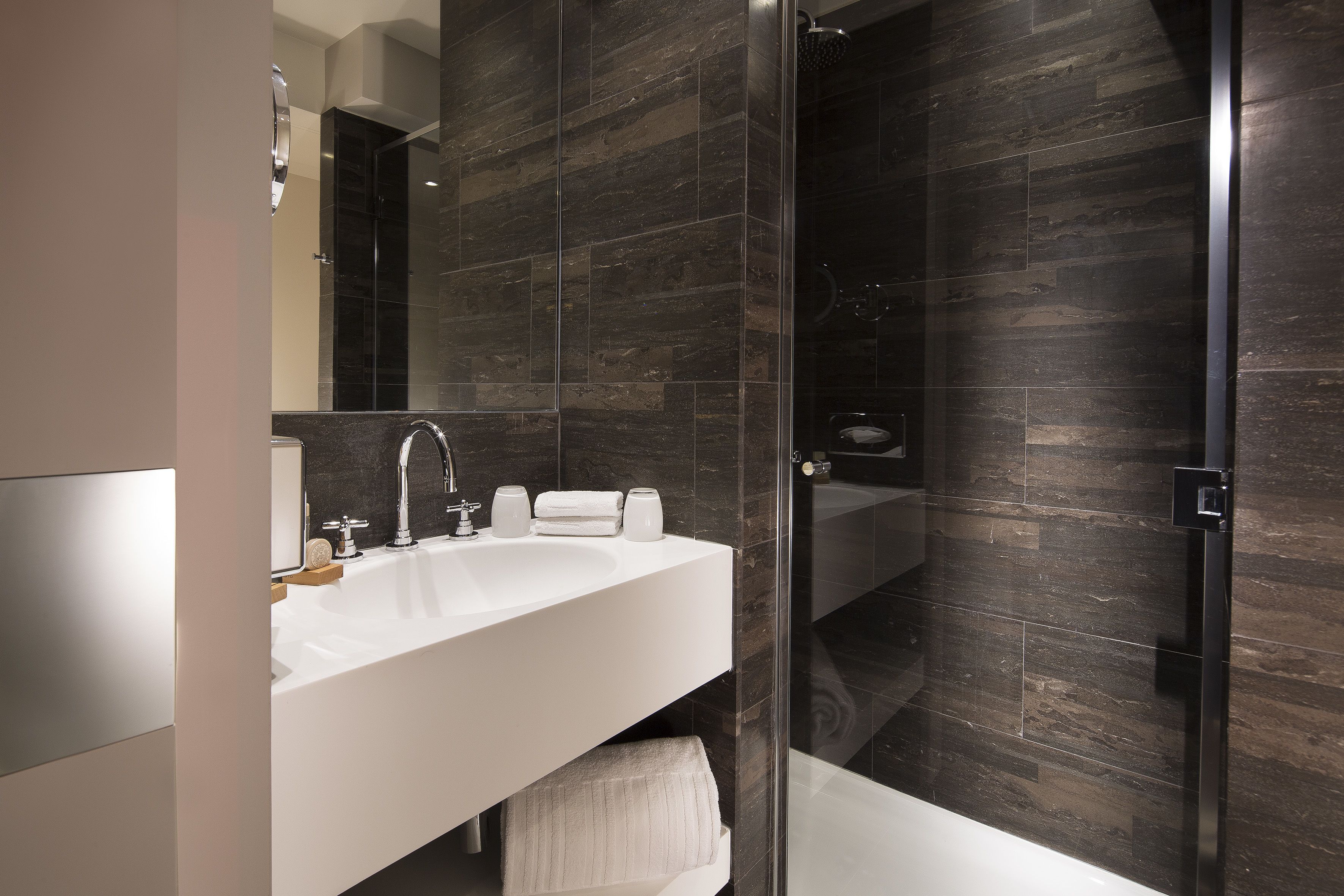 hair dryer, bathrobes, towels