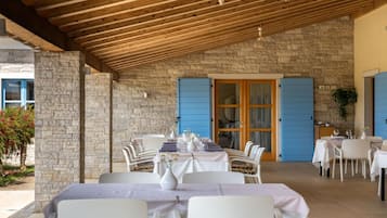 Mediterranean cuisine, pool views