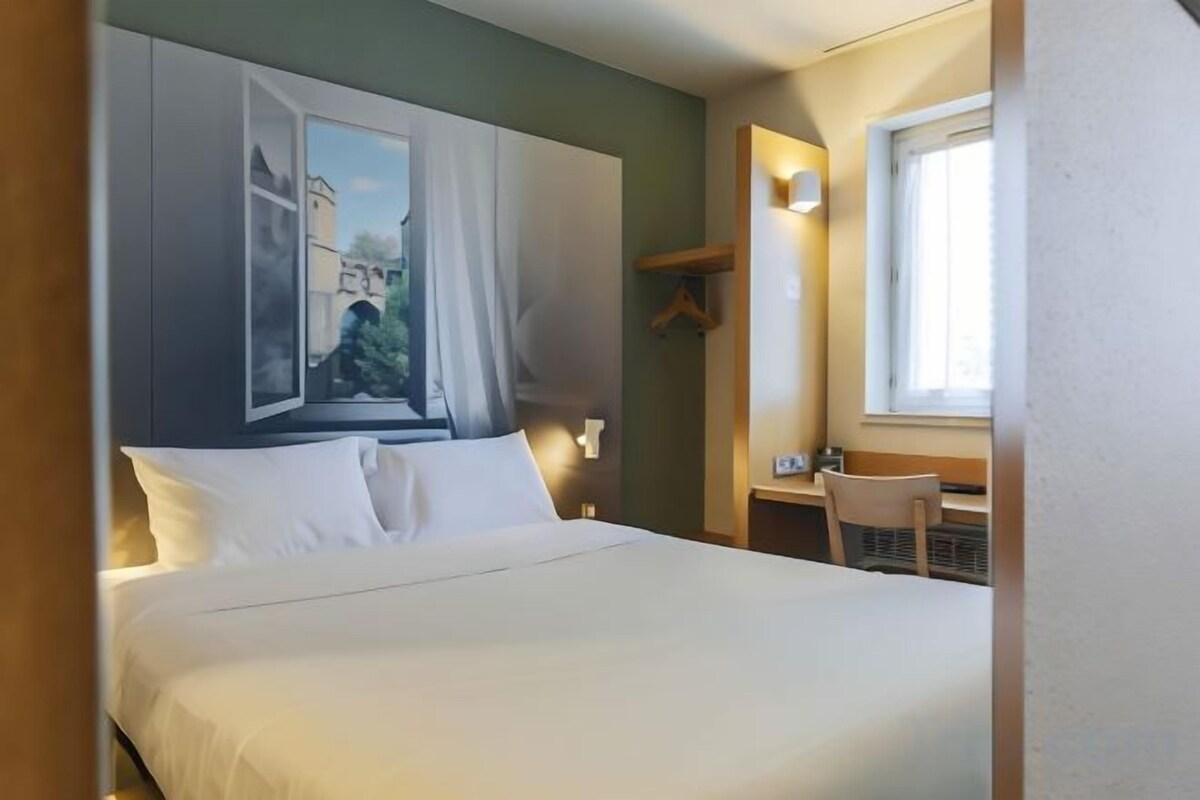 Premium bedding, memory-foam beds, desk, blackout curtains