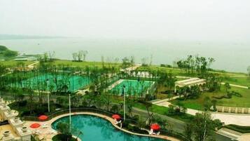 Indoor pool, seasonal outdoor pool