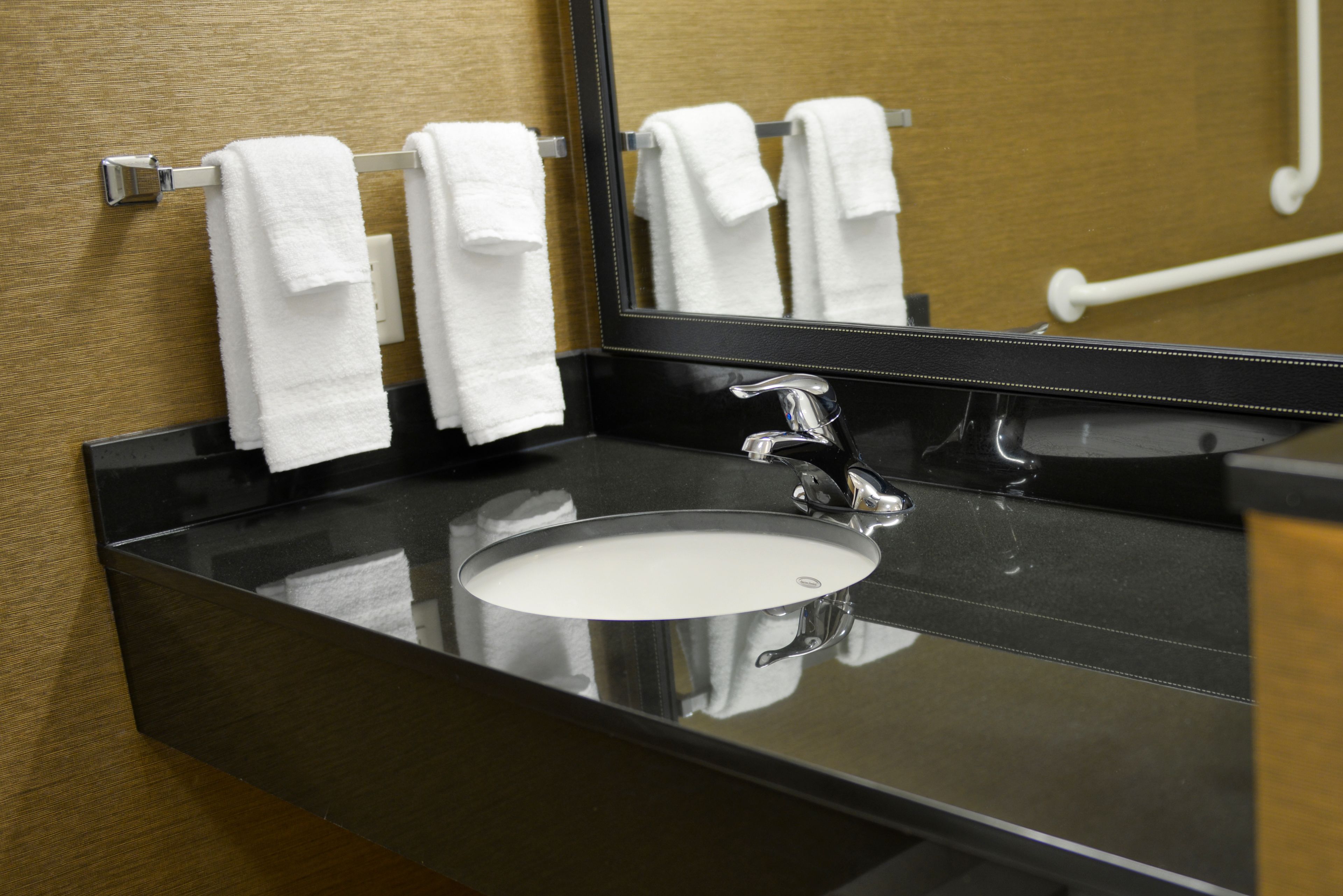 free toiletries, hair dryer, towels