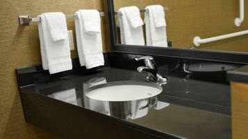 Free toiletries, hair dryer, towels