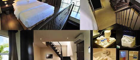 Een bureau, gratis wifi, beddengoed