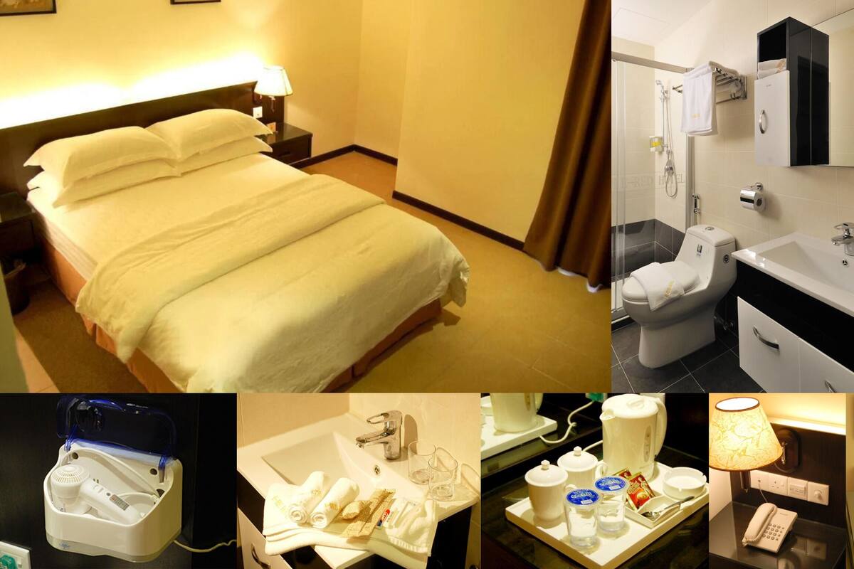 Desk, free WiFi, bed sheets