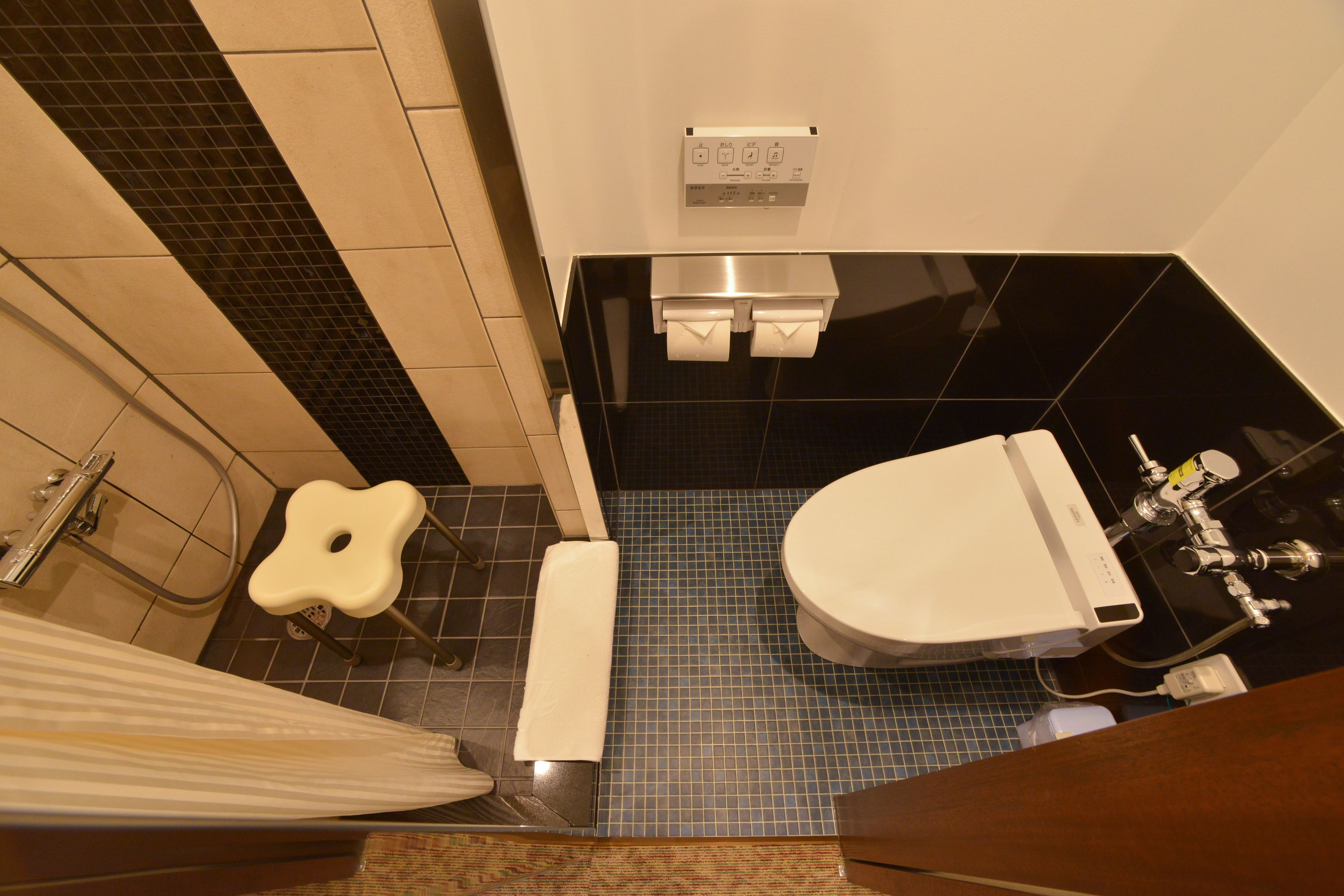 shower, free toiletries, hair dryer, bidet