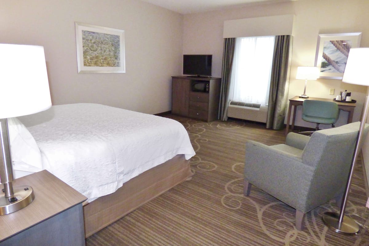 Room, 1 King Bed, Accessible, Non Smoking | In-room safe, laptop workspace, blackout drapes, soundproofing