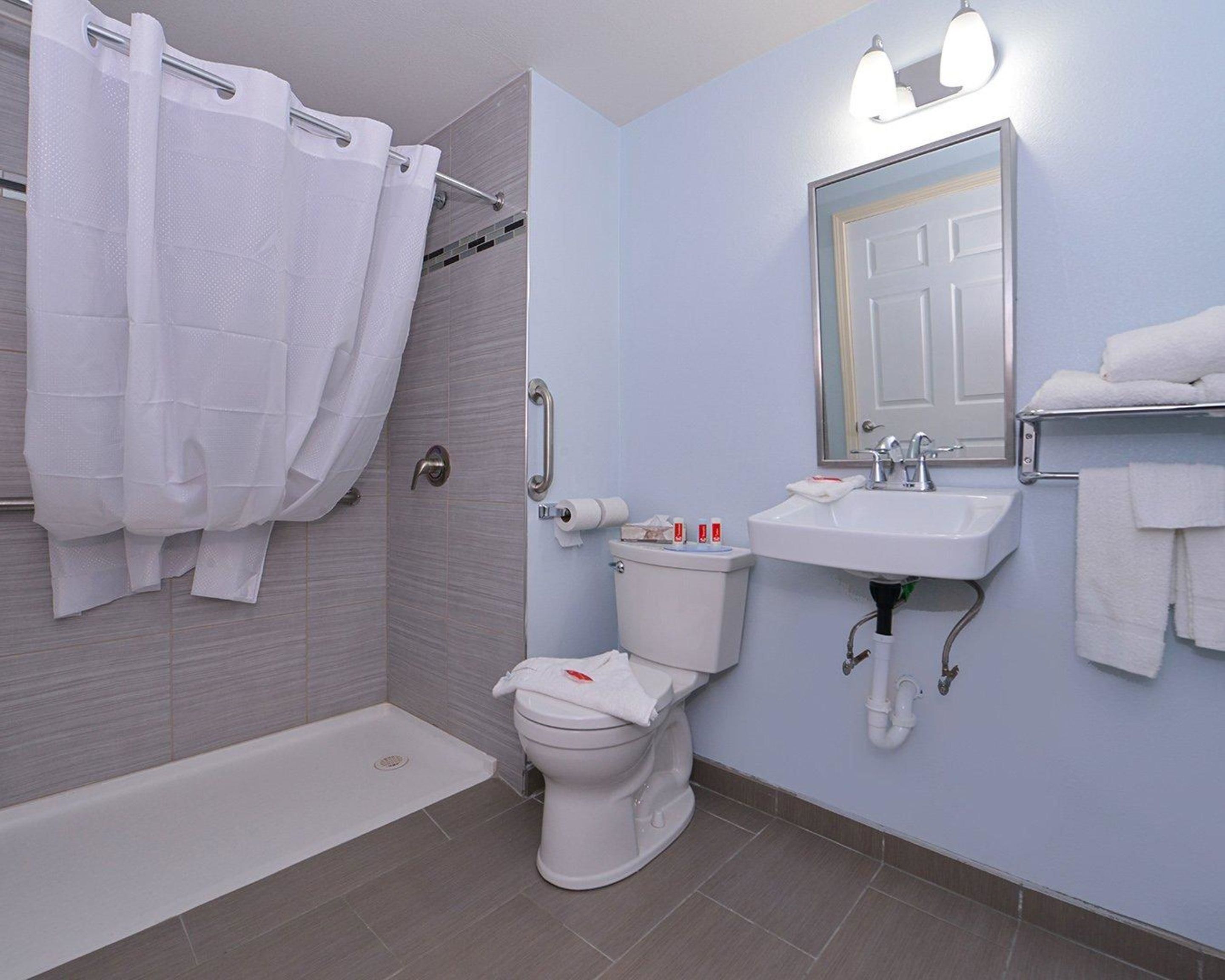 standard room, 1 king bed, non smoking | bathroom | combined shower/bathtub, free toiletries, hair dryer, towels