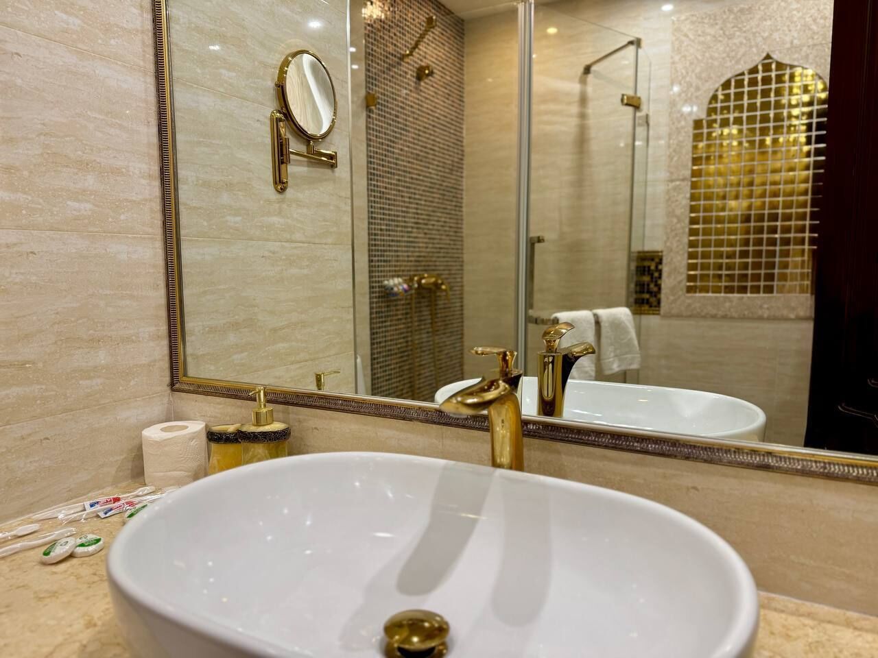 deep-soaking bathtub, free toiletries, hair dryer, bathrobes