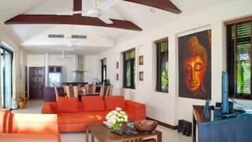 3 Bedroom Private Pool Villas | Living room | LCD TV, DVD player, iPod dock