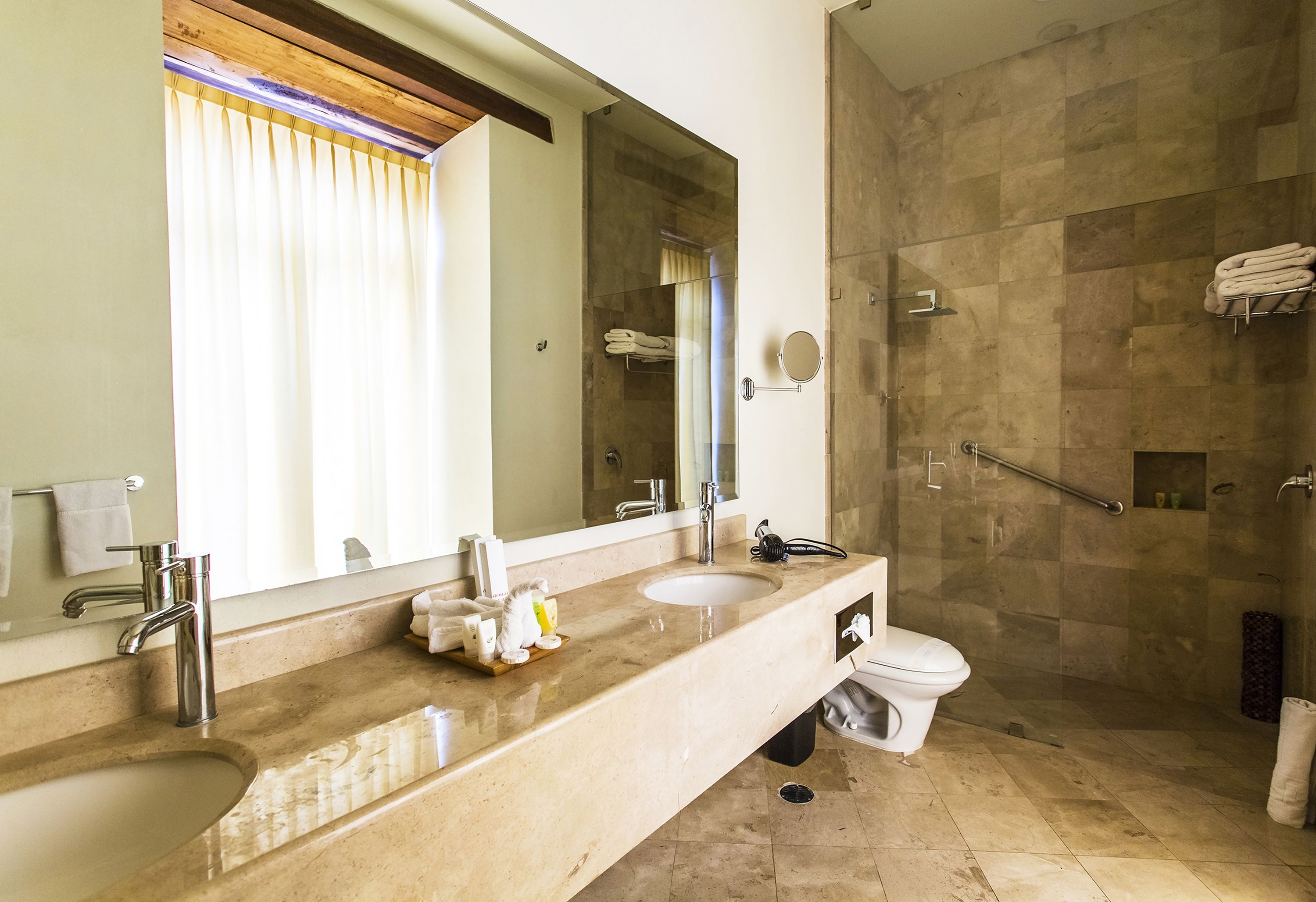 suite | bathroom | shower, rainfall showerhead, free toiletries, hair dryer