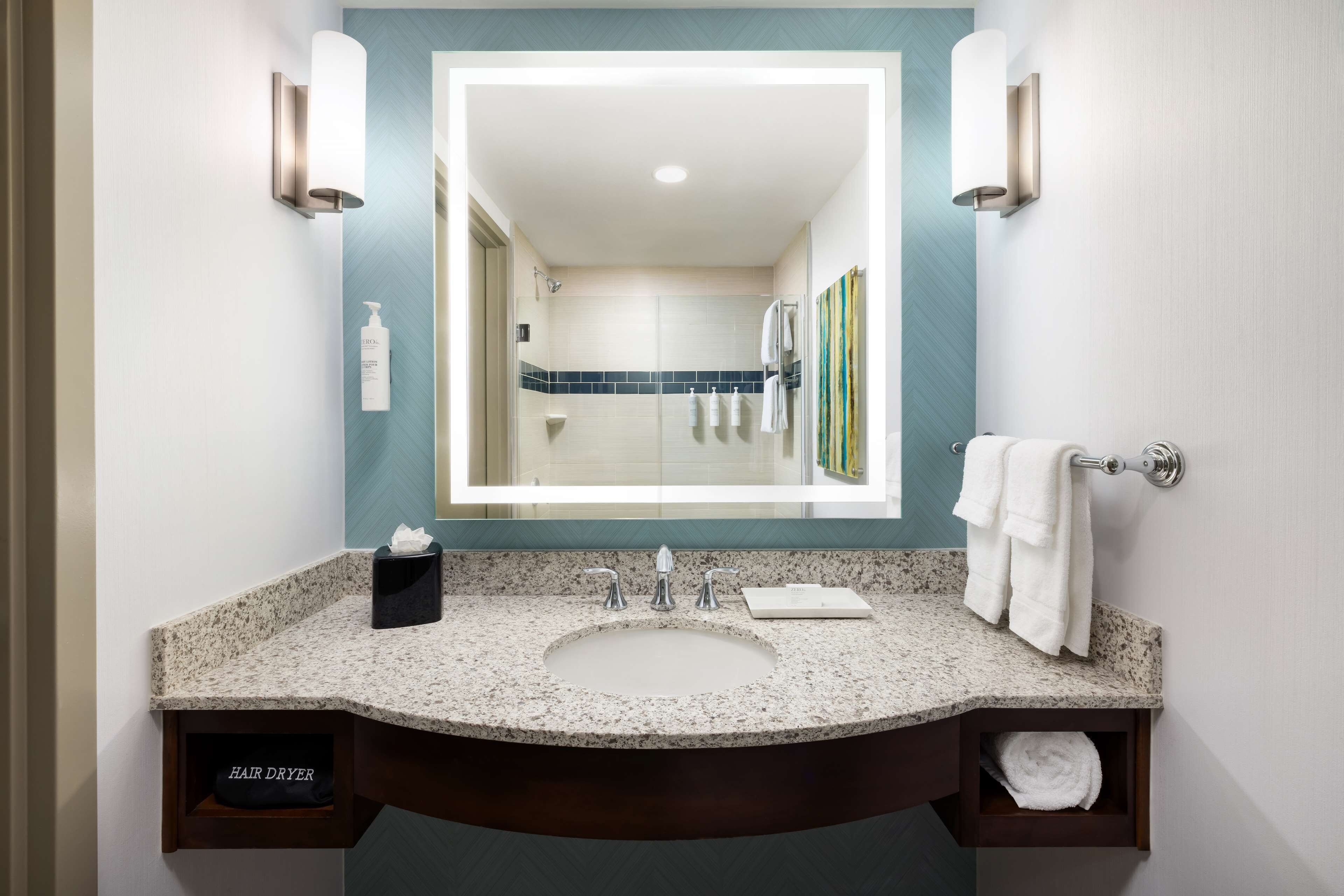 free toiletries, hair dryer, towels, soap