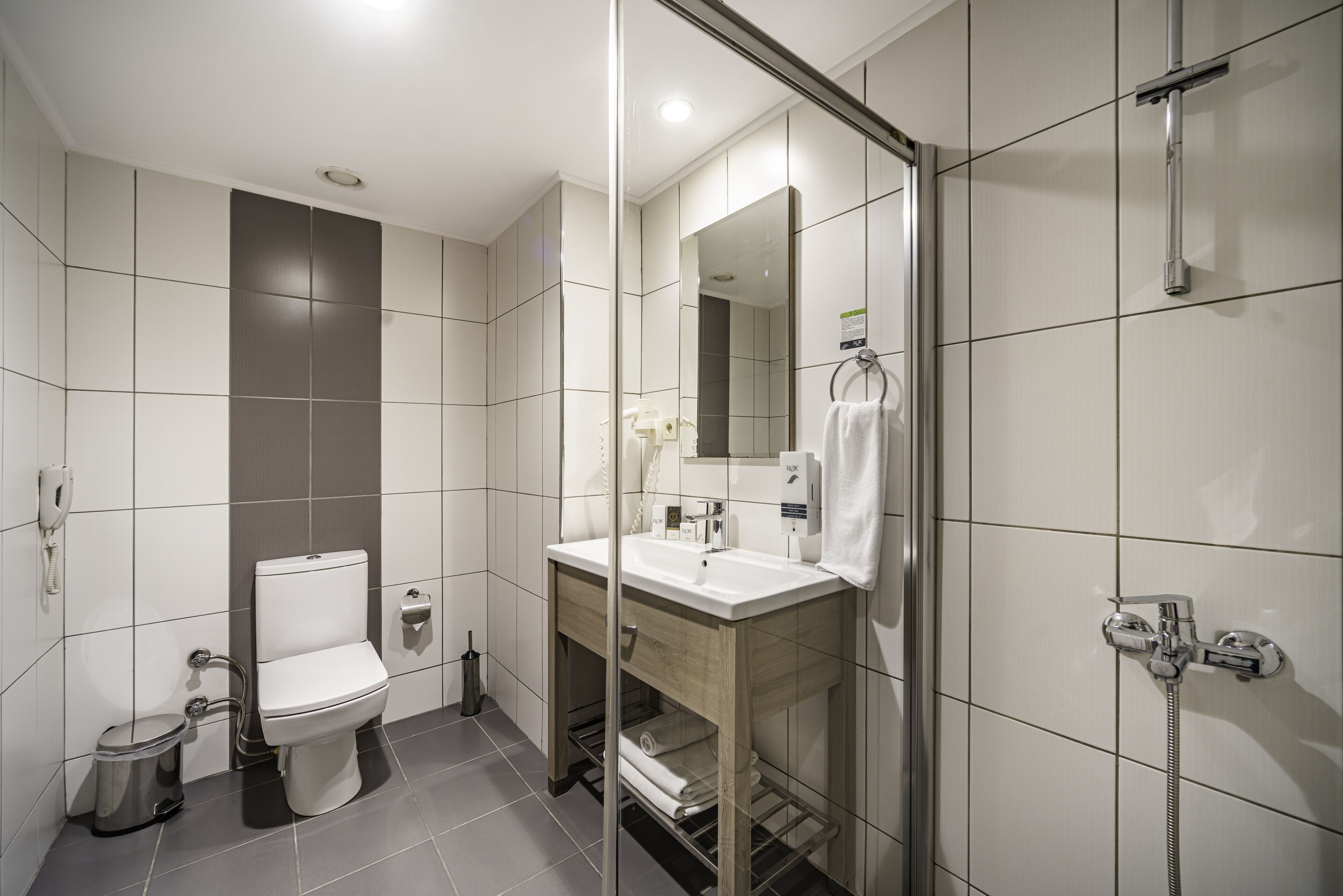 superior french bed room | bathroom | free toiletries, hair dryer, slippers, towels