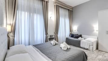 Ropa de cama de alta calidad, camas con pillow-top y minibar